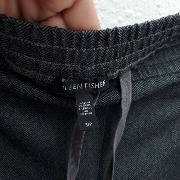 EILEEN FISHER Herringbone High Rise Drawstring Dress Trouser Career Pants - Picture 6 of 9